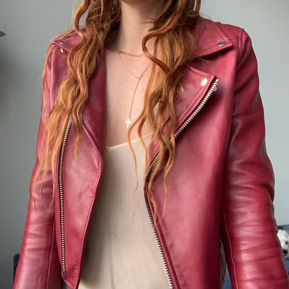🦋 Ganni Leather Moto Jacket - Picture 4 of 5